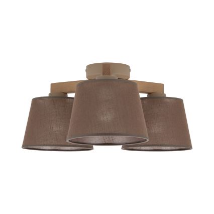 BRILAGI - LED Přisazený lustr LATTE SABIA 3xE27/15W/230V borovice/hnědá