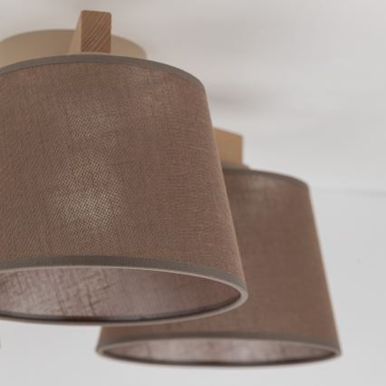 BRILAGI - LED Přisazený lustr LATTE SABIA 3xE27/15W/230V borovice/hnědá