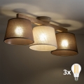 BRILAGI - LED Přisazený lustr LATTE SABIA 3xE27/15W/230V borovice/mix