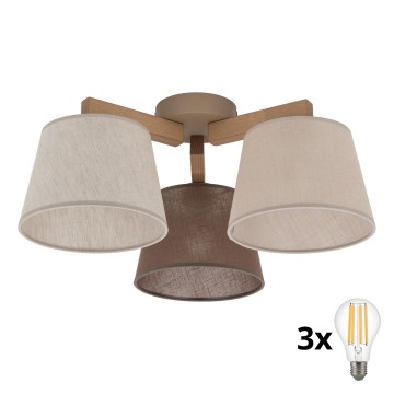 BRILAGI - LED Přisazený lustr LATTE SABIA 3xE27/15W/230V borovice/mix