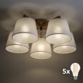 BRILAGI - LED Přisazený lustr LATTE SABIA 5xE27/15W/230V borovice/bílá