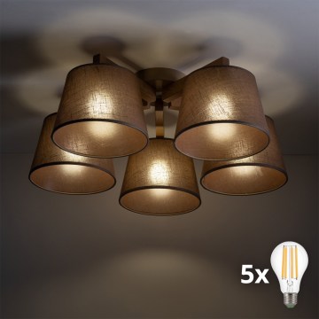 BRILAGI - LED Přisazený lustr LATTE SABIA 5xE27/15W/230V borovice/hnědá