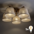 BRILAGI - LED Přisazený lustr LATTE SABIA 5xE27/15W/230V borovice/krémová