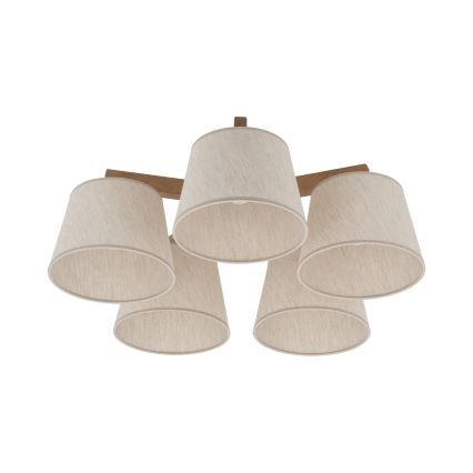 BRILAGI - LED Přisazený lustr LATTE SABIA 5xE27/15W/230V borovice/krémová