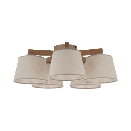 BRILAGI - LED Přisazený lustr LATTE SABIA 5xE27/15W/230V borovice/krémová