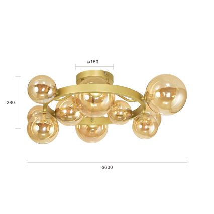 Brilagi - LED Přisazený lustr MILLA 10xG9/3W/230V zlatá