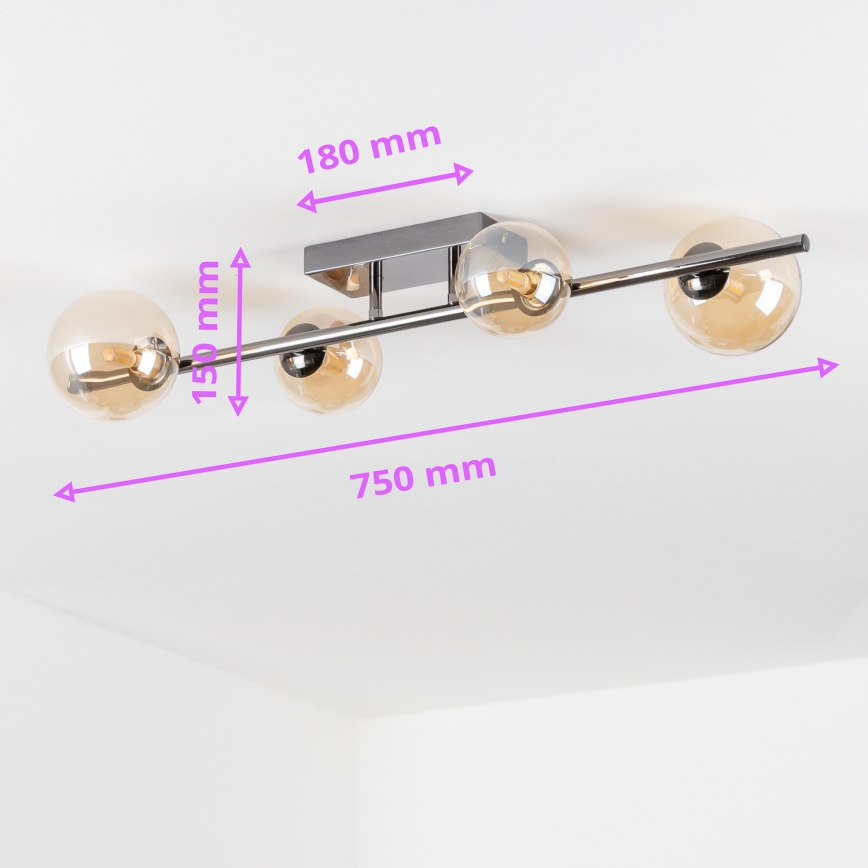 Brilagi - LED Přisazený lustr MILLA 4xG9/3W/230V černý chrom/zlatá