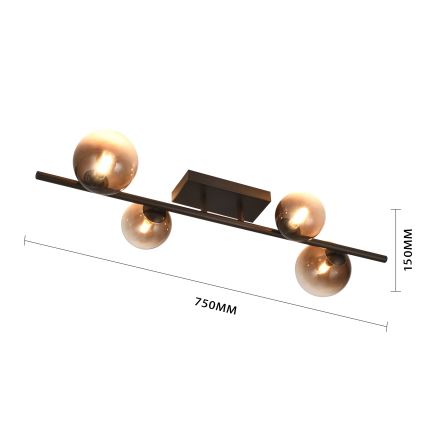 Brilagi - LED Přisazený lustr MILLA 4xG9/3W/230V hnědá/kouřová hnědá