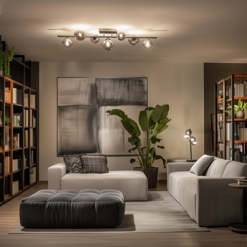 Brilagi - LED Přisazený lustr MILLA 7xG9/3W/230V černý chrom/kouřová