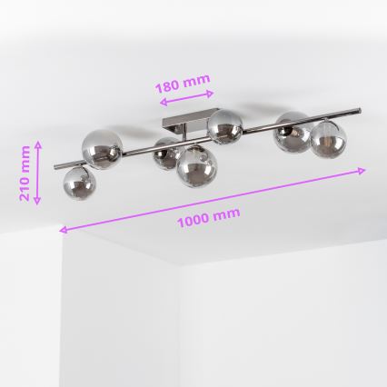 Brilagi - LED Přisazený lustr MILLA 7xG9/3W/230V lesklý chrom/kouřová