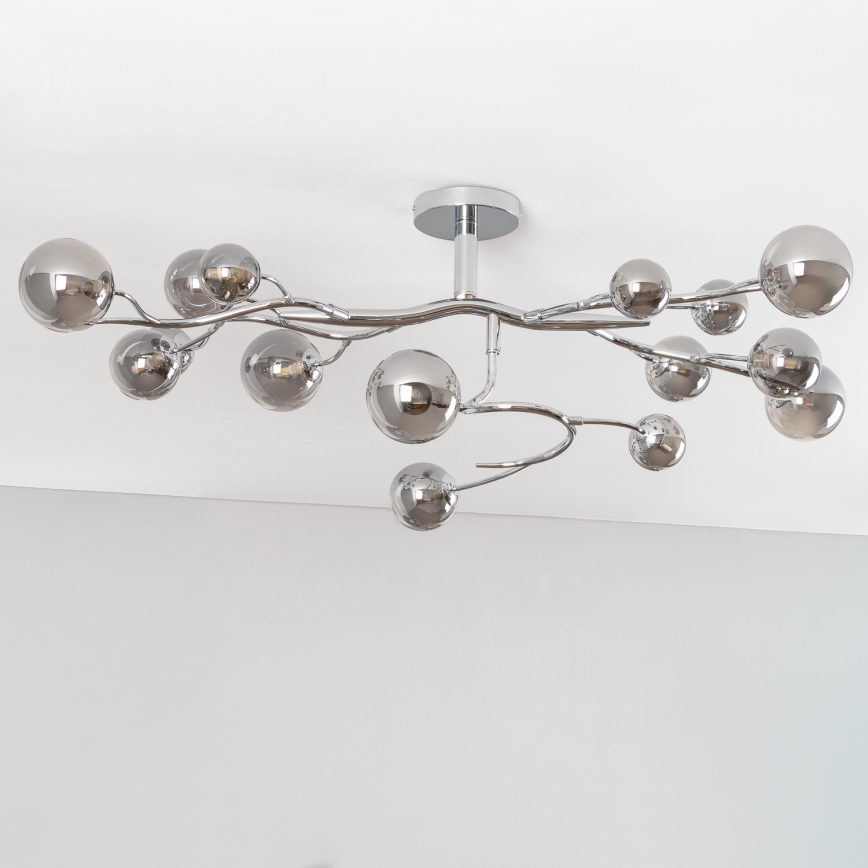 Brilagi - LED Přisazený lustr MISTEL 15xG9/3W/230V černý chrom/kouřová