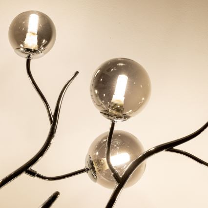 Brilagi - LED Přisazený lustr MISTEL 15xG9/3W/230V černý chrom/kouřová