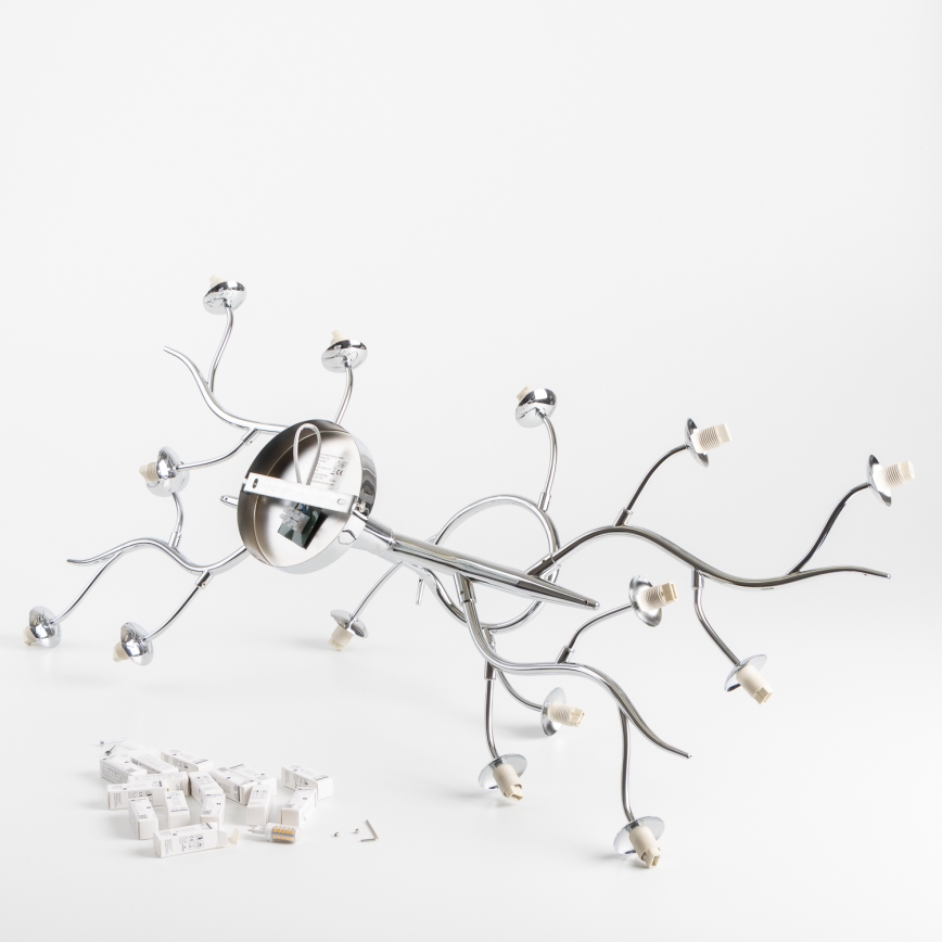 Brilagi - LED Přisazený lustr MISTEL 15xG9/3W/230V černý chrom/kouřová