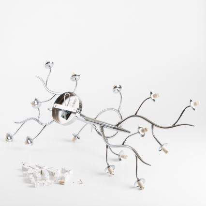 Brilagi - LED Přisazený lustr MISTEL 15xG9/3W/230V lesklý chrom/kouřová