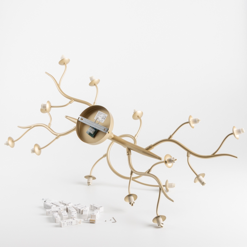 Brilagi - LED Přisazený lustr MISTEL 15xG9/3W/230V zlatá/bílá