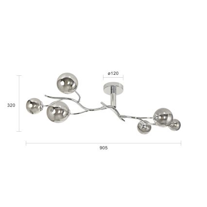 Brilagi - LED Přisazený lustr MISTEL 6xG9/3W/230V černý chrom/kouřová