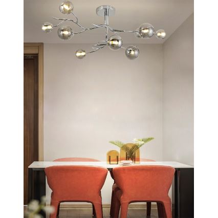 Brilagi - LED Přisazený lustr MISTEL 9xG9/3W/230V černý chrom/kouřová