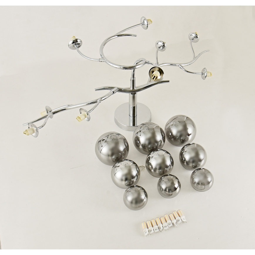 Brilagi - LED Přisazený lustr MISTEL 9xG9/3W/230V černý chrom/kouřová