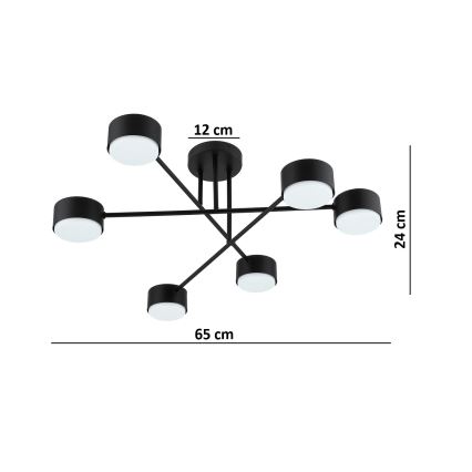 Brilagi - LED Přisazený lustr MONO 6xGX53/30W/230V černá