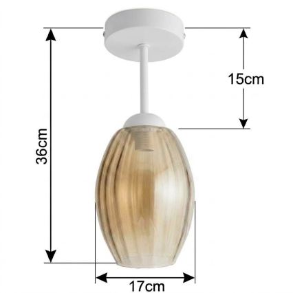 BRILAGI - LED Přisazený lustr RETRO GLASS 1xE27/60W/230V pr. 17 cm bílá/kouřová béžová