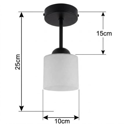 BRILAGI - LED Přisazený lustr RETRO GLASS 1xE27/60W/230V pr. 10 cm černá/bílá