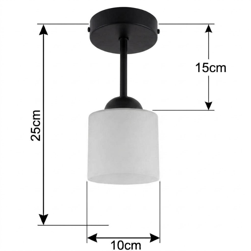 BRILAGI - LED Přisazený lustr RETRO GLASS 1xE27/60W/230V pr. 10 cm černá/bílá