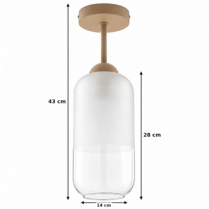BRILAGI - LED Přisazený lustr RETRO GLASS 1xE27/60W/230V pr. 14 cm béžová/bílá