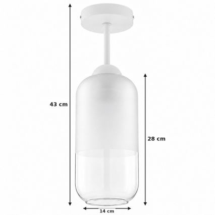 BRILAGI - LED Přisazený lustr RETRO GLASS 1xE27/60W/230V pr. 14 cm bílá