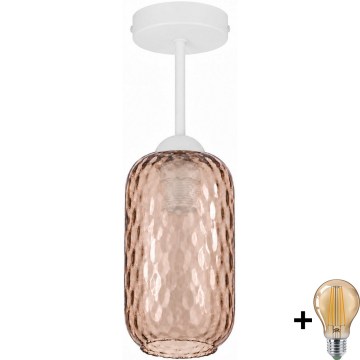 BRILAGI - LED Přisazený lustr RETRO GLASS 1xE27/60W/230V pr. 14 cm bílá/kouřová hnědá