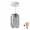 BRILAGI - LED Přisazený lustr RETRO GLASS 1xE27/60W/230V pr. 14 cm bílá/kouřová šedá