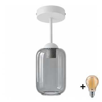 BRILAGI - LED Přisazený lustr RETRO GLASS 1xE27/60W/230V pr. 14 cm bílá/kouřová šedá