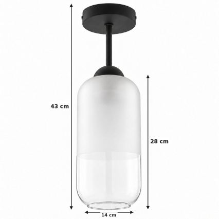 BRILAGI - LED Přisazený lustr RETRO GLASS 1xE27/60W/230V pr. 14 cm černá/bílá
