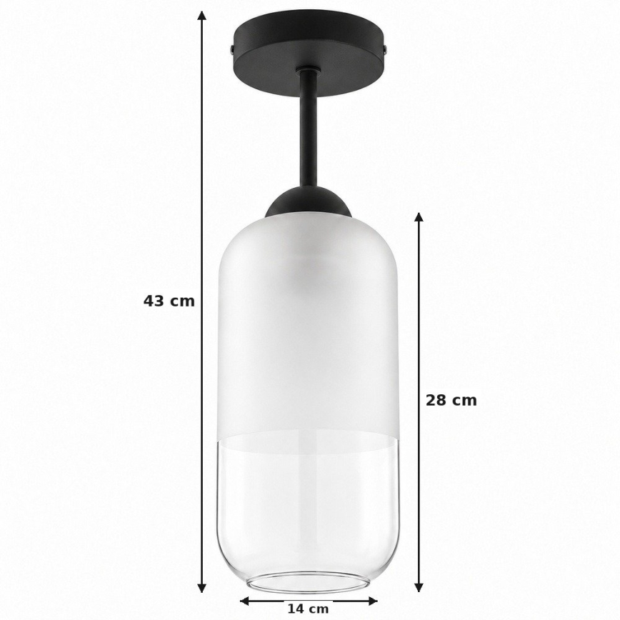 BRILAGI - LED Přisazený lustr RETRO GLASS 1xE27/60W/230V pr. 14 cm černá/bílá