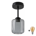 BRILAGI - LED Přisazený lustr RETRO GLASS 1xE27/60W/230V pr. 14 cm černá/kouřová šedá