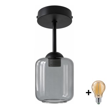 BRILAGI - LED Přisazený lustr RETRO GLASS 1xE27/60W/230V pr. 14 cm černá/kouřová šedá