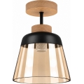 BRILAGI - LED Přisazený lustr RETRO GLASS 1xE27/60W/230V pr. 15,5 cm dub/kouřová béžová
