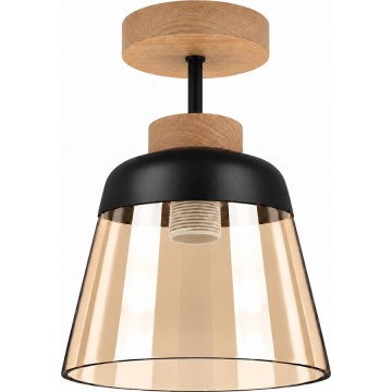 BRILAGI - LED Přisazený lustr RETRO GLASS 1xE27/60W/230V pr. 15,5 cm dub/kouřová béžová