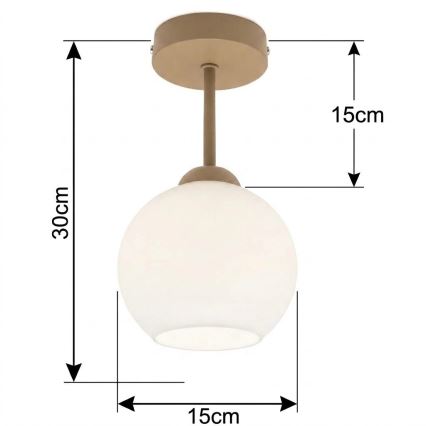 BRILAGI - LED Přisazený lustr RETRO GLASS 1xE27/60W/230V pr. 15 cm béžová/bílá