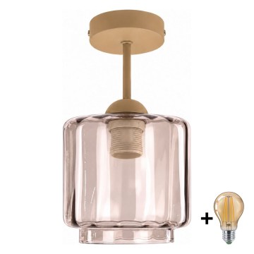 BRILAGI - LED Přisazený lustr RETRO GLASS 1xE27/60W/230V pr. 15 cm béžová/kouřová béžová