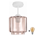 BRILAGI - LED Přisazený lustr RETRO GLASS 1xE27/60W/230V pr. 15 cm bílá/kouřová béžová