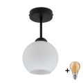 BRILAGI - LED Přisazený lustr RETRO GLASS 1xE27/60W/230V pr. 15 cm černá/bílá