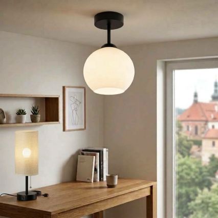 BRILAGI - LED Přisazený lustr RETRO GLASS 1xE27/60W/230V pr. 15 cm černá/bílá