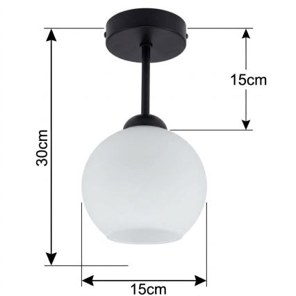 BRILAGI - LED Přisazený lustr RETRO GLASS 1xE27/60W/230V pr. 15 cm černá/bílá
