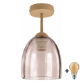 BRILAGI - LED Přisazený lustr RETRO GLASS 1xE27/60W/230V pr. 17 cm béžová/kouřová béžová