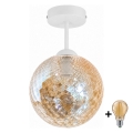 BRILAGI - LED Přisazený lustr RETRO GLASS 1xE27/60W/230V pr. 17 cm bílá/kouřová béžová