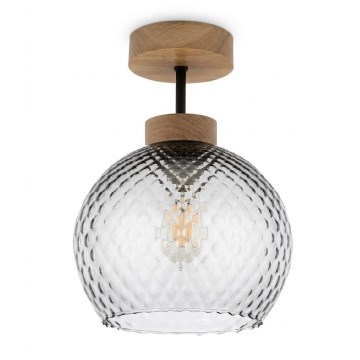 BRILAGI - LED Přisazený lustr RETRO GLASS 1xE27/60W/230V pr. 18 cm dub/kouřová šedá