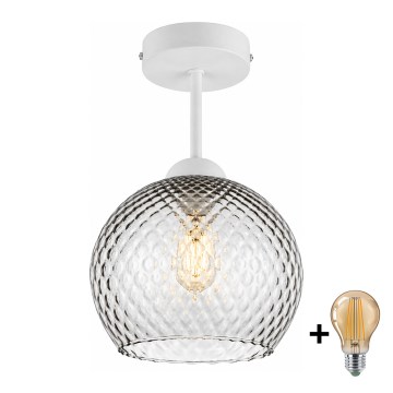 BRILAGI - LED Přisazený lustr RETRO GLASS 1xE27/60W/230V pr. 25 cm bílá/kouřová šedá