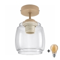 BRILAGI - LED Přisazený lustr RETRO GLASS 1xE27/60W/230V pr. 26 cm béžová/kouřová šedá
