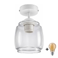 BRILAGI - LED Přisazený lustr RETRO GLASS 1xE27/60W/230V pr. 26 cm bílá/kouřová šedá