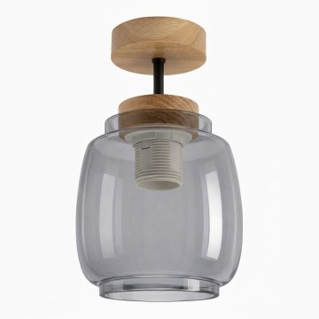 BRILAGI - LED Přisazený lustr RETRO GLASS 1xE27/60W/230V pr. 26 cm dub/kouřová šedá